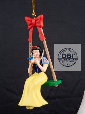 Disney Snow White Ornament Swing w/ Bluebird Vintage Collectible Christmas Decor